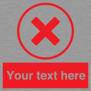 Custom red background, red cross in circle sign